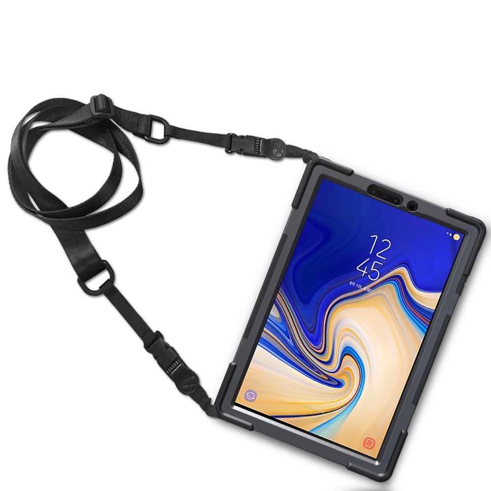 Samsung Galaxy Tab S4 10.5 Schokbestendige Hybridcase met schouderriem zwart