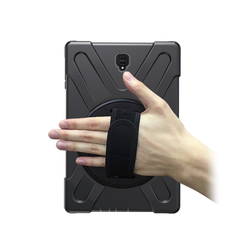 Samsung Galaxy Tab S4 10.5 Schokbestendige Hybridcase met schouderriem zwart