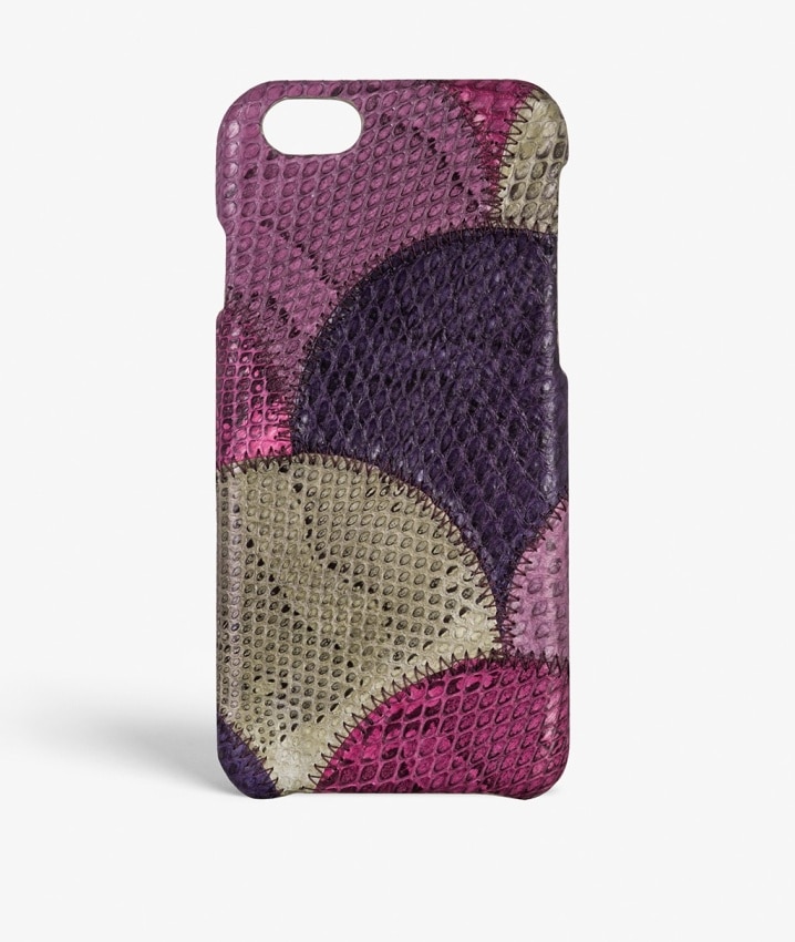 Hoesje iPhone 6/6S Real Water Snake Squama Violetta