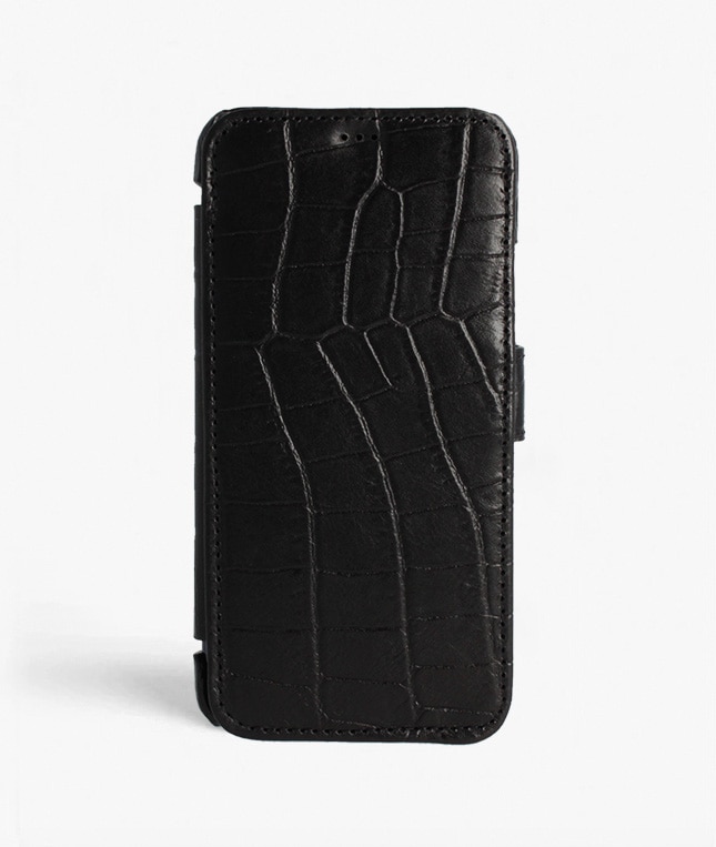 Bookcover hoesje iPhone 11 Pro Max Lizard Black