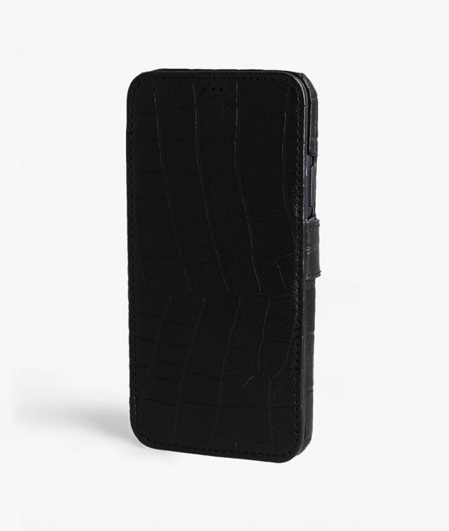 Bookcover hoesje iPhone 11 Pro Max Lizard Black