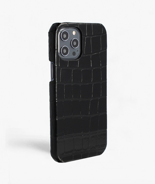 Hoesje iPhone 12 Pro Max Croco Black