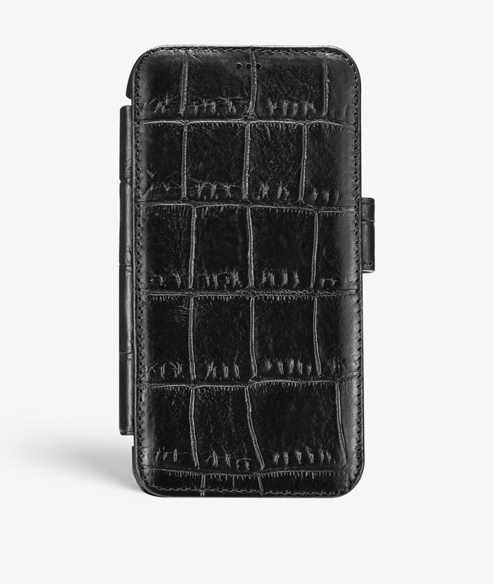 Bookcover hoesje iPhone X/XS Lizard Black