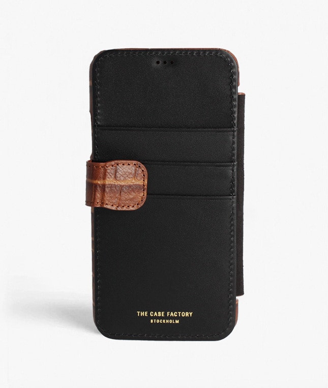 Bookcover hoesje iPhone 11 Pro Max Lizard Cognac