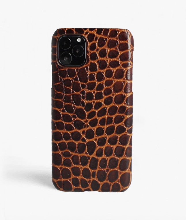 Hoesje iPhone 11 Pro Max Small Croco Bruin