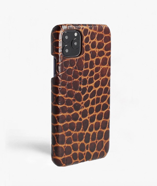 Hoesje iPhone 11 Pro Max Small Croco Bruin