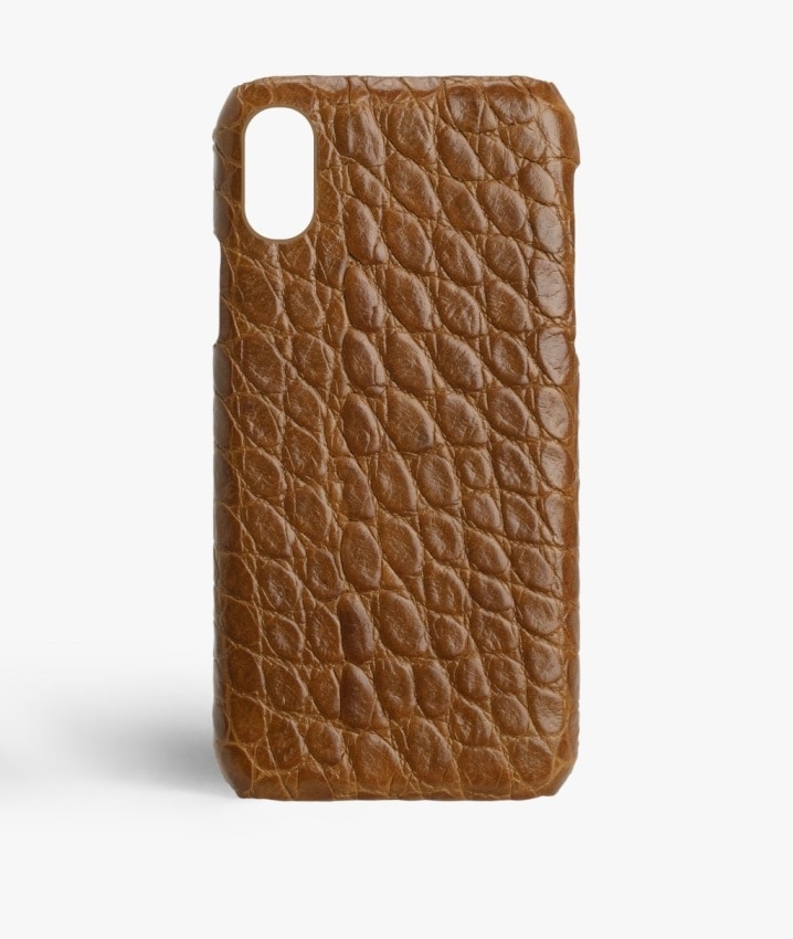 Hoesje iPhone Xs Max Small Croco Cognac