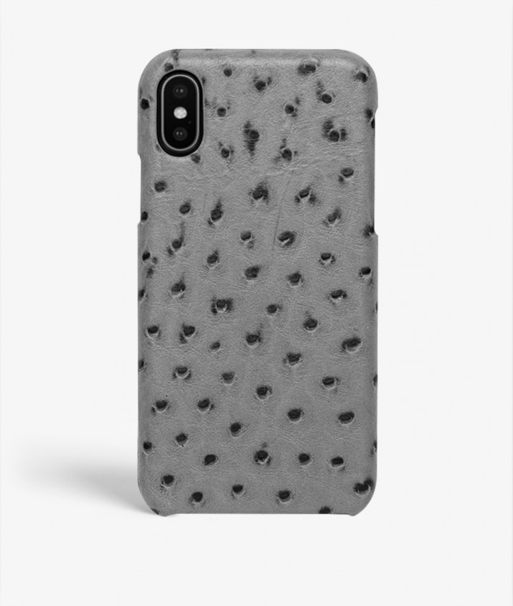 Hoesje iPhone Xs Max Ostrich Grijs