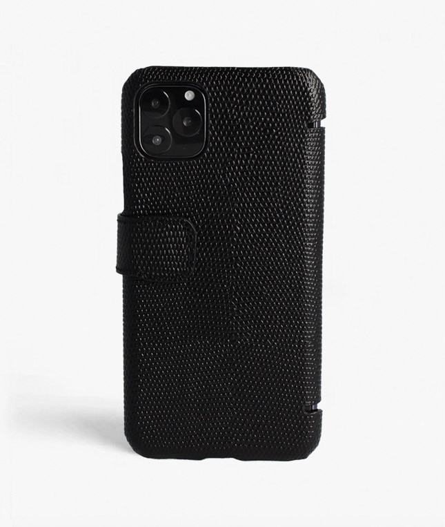 Bookcover hoesje iPhone 11 Pro Max Lizard Black