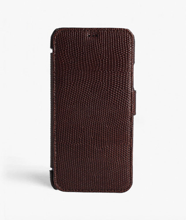 Bookcover hoesje iPhone 11 Pro Max Lizard Brown