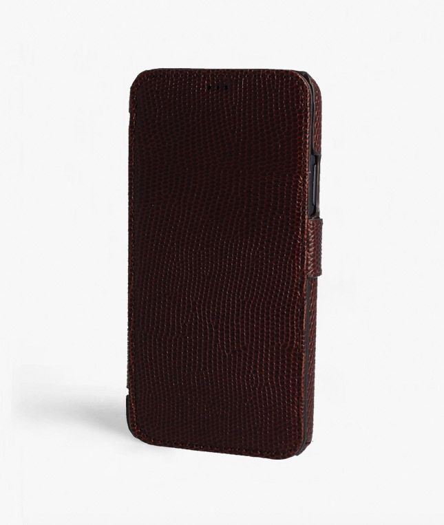 Bookcover hoesje iPhone 11 Pro Max Lizard Brown