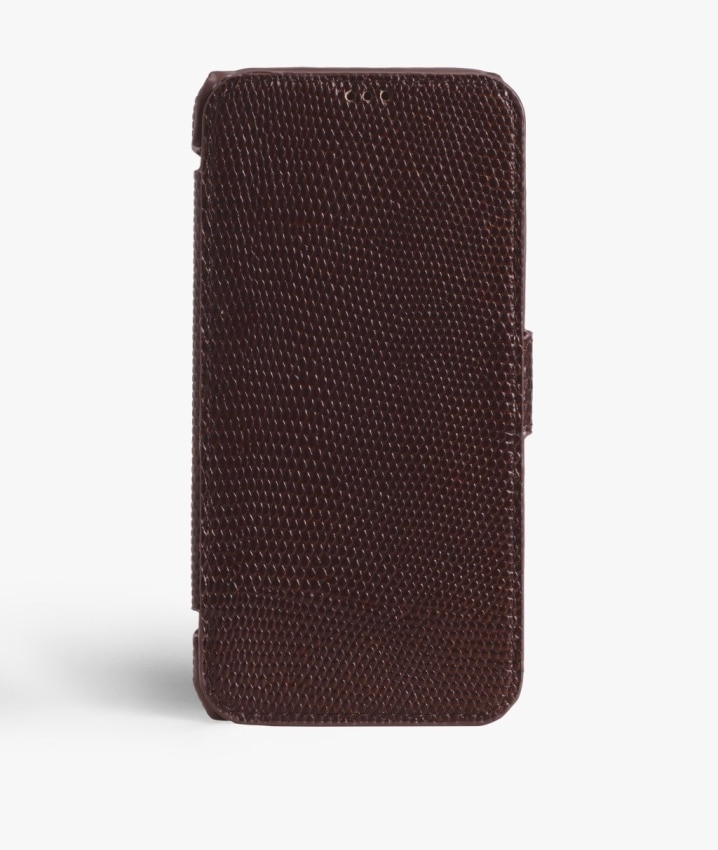 Bookcover hoesje iPhone X/XS Lizard Brown