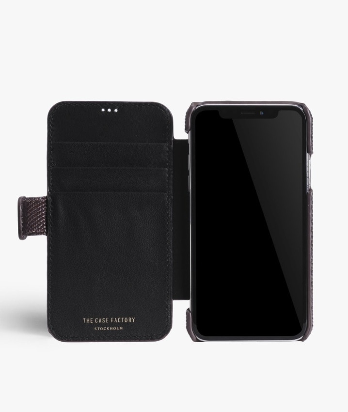 Bookcover hoesje iPhone Xs Max Lizard Black