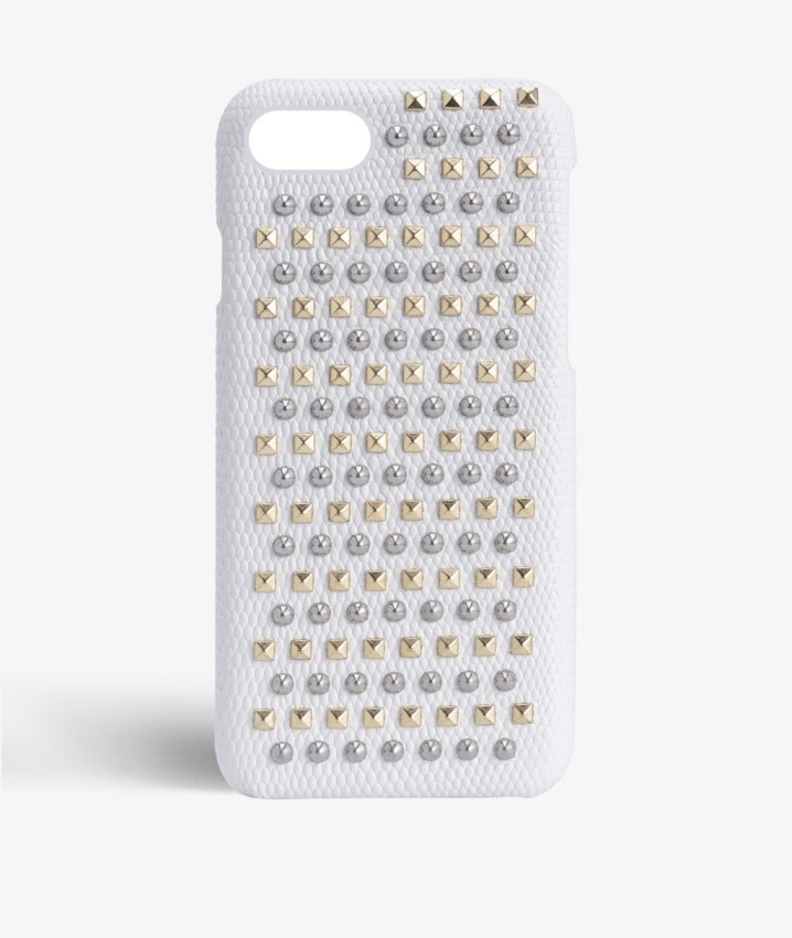 Hoesje iPhone 7 Mixed Studs Lizard White