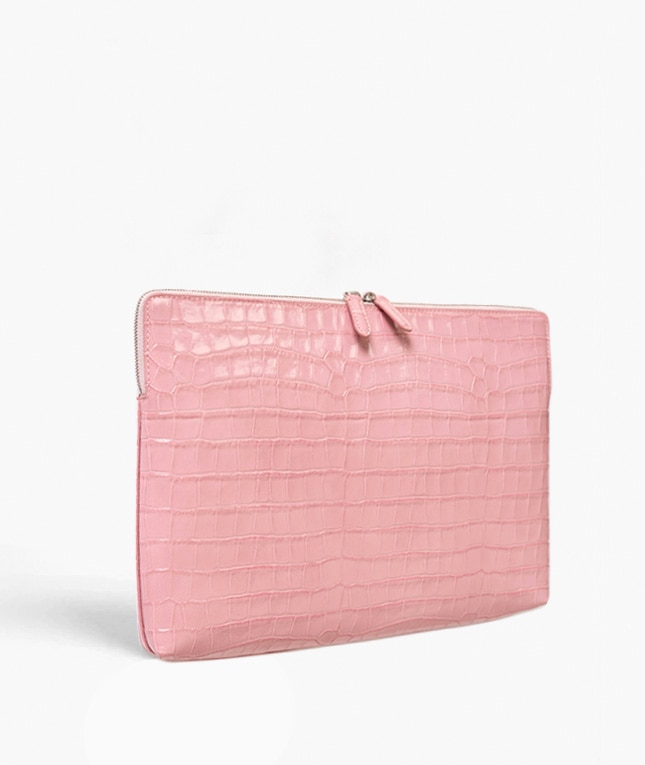 Laptoptas 15" Croco Pink