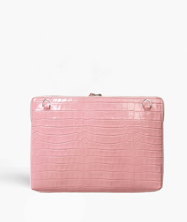 Laptoptas 15" Croco Pink