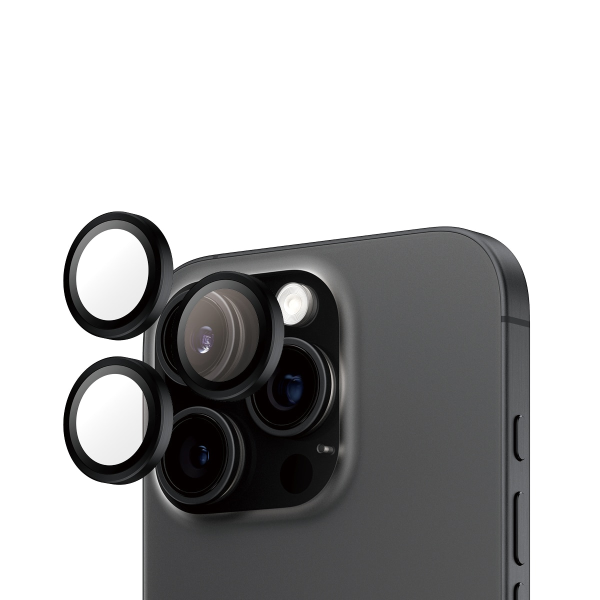 iPhone 16 Pro Hoops Camera Lens Protector Zwart