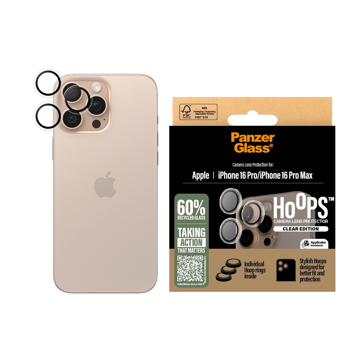 iPhone 16 Pro Hoops Camera Lens Protector Transparant