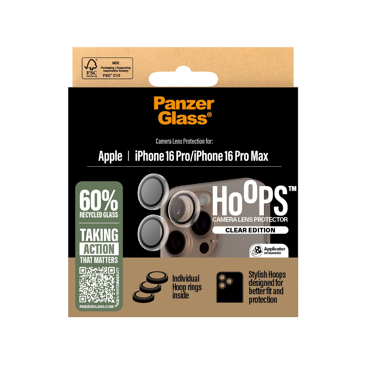 iPhone 16 Pro Hoops Camera Lens Protector Transparant