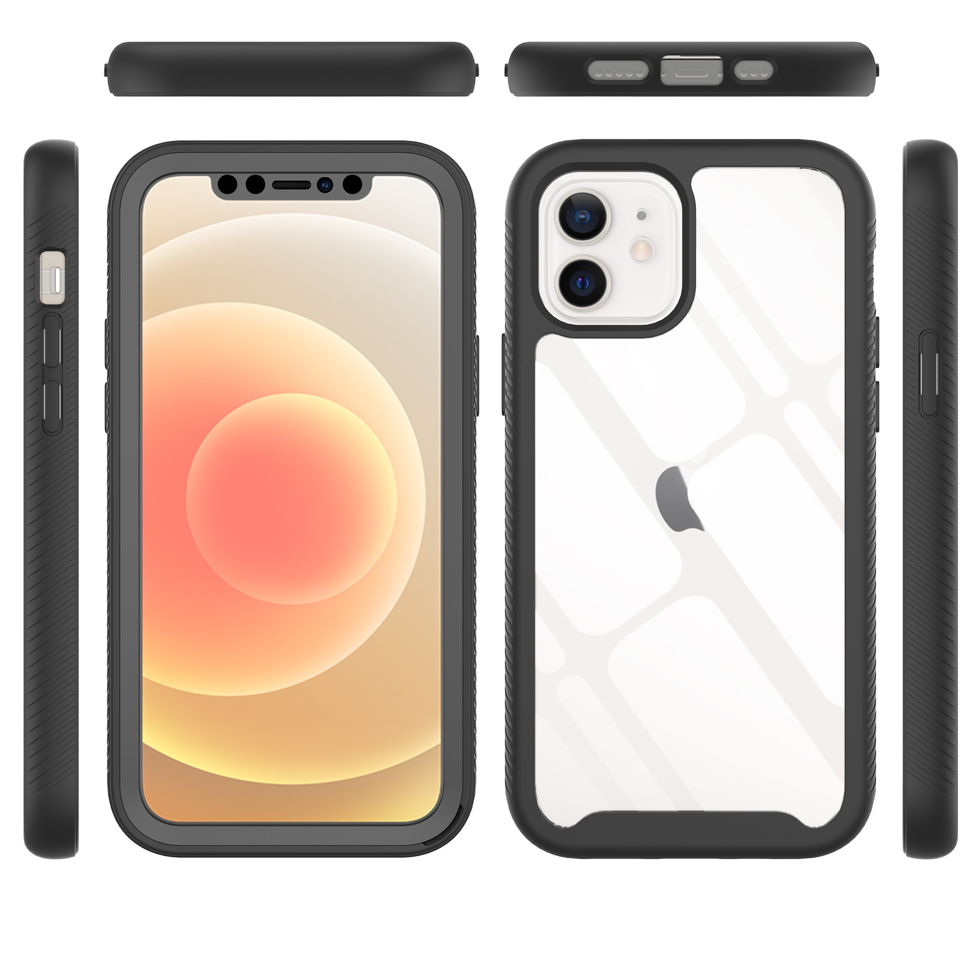 iPhone 12/iPhone 12 Pro Full Protection Case Zwart