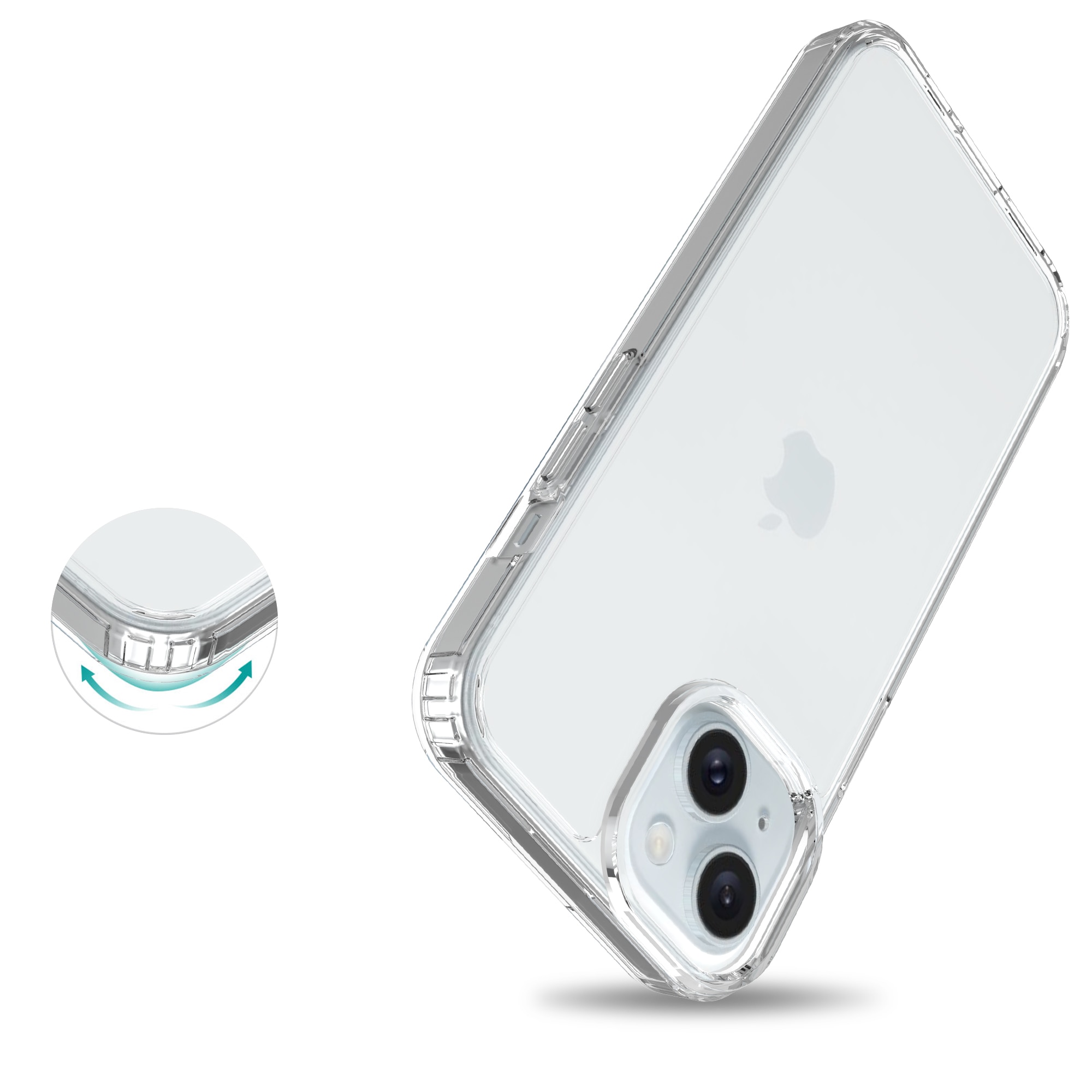 Hybridcase iPhone 15 Plus transparant