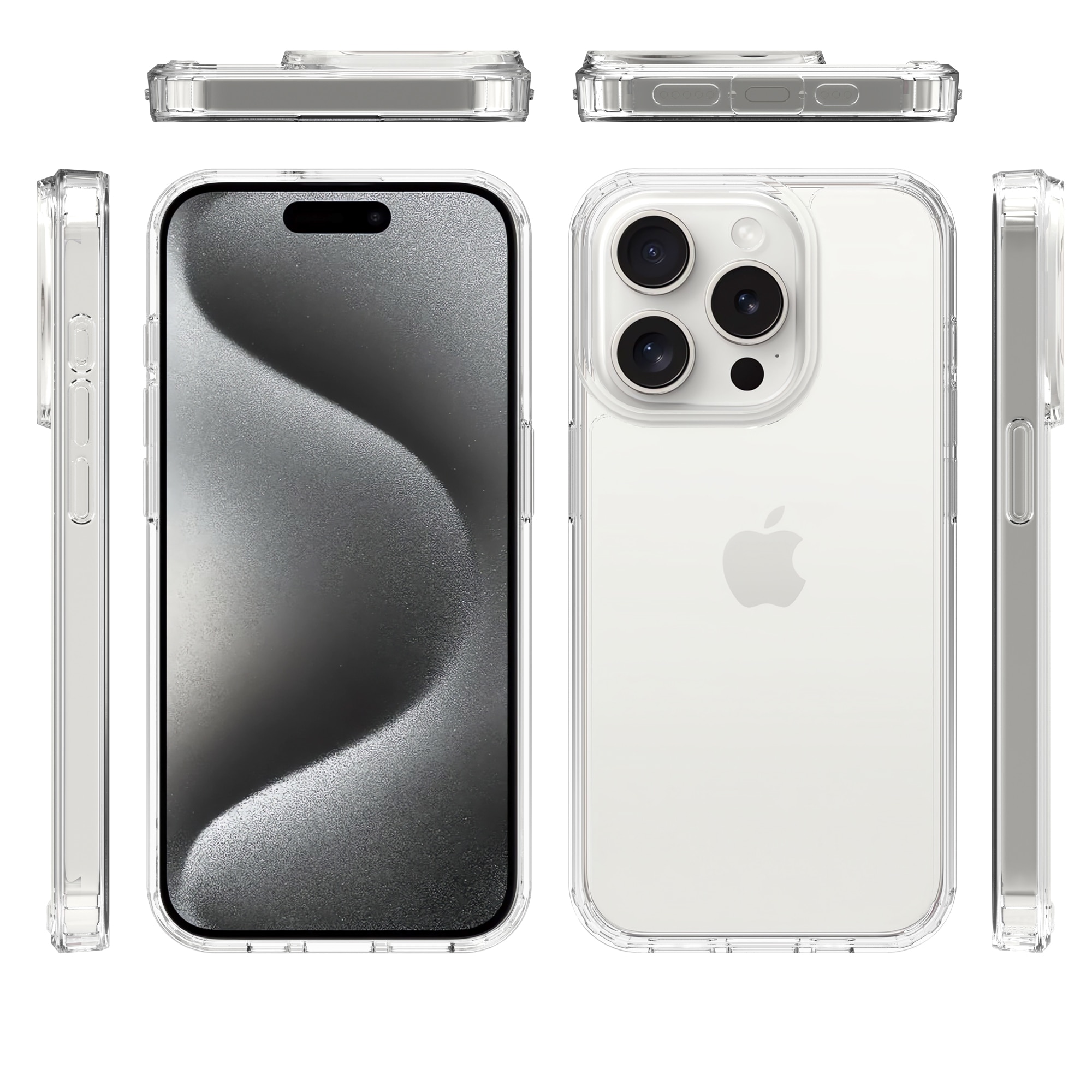 Hybridcase iPhone 15 Pro transparant