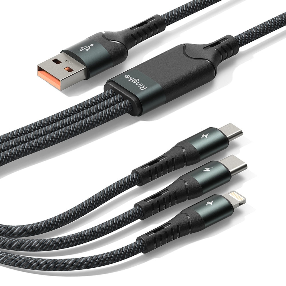 3-in-1 Fast Charging Multi Kabel zwart