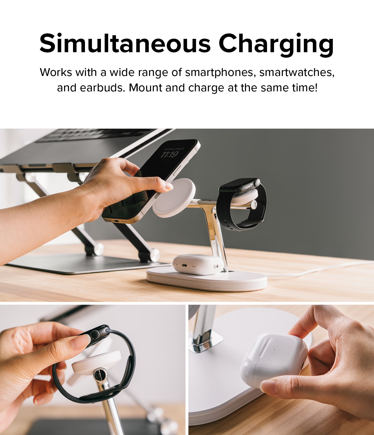 3-in-1 Wireless Charger Stand wit
