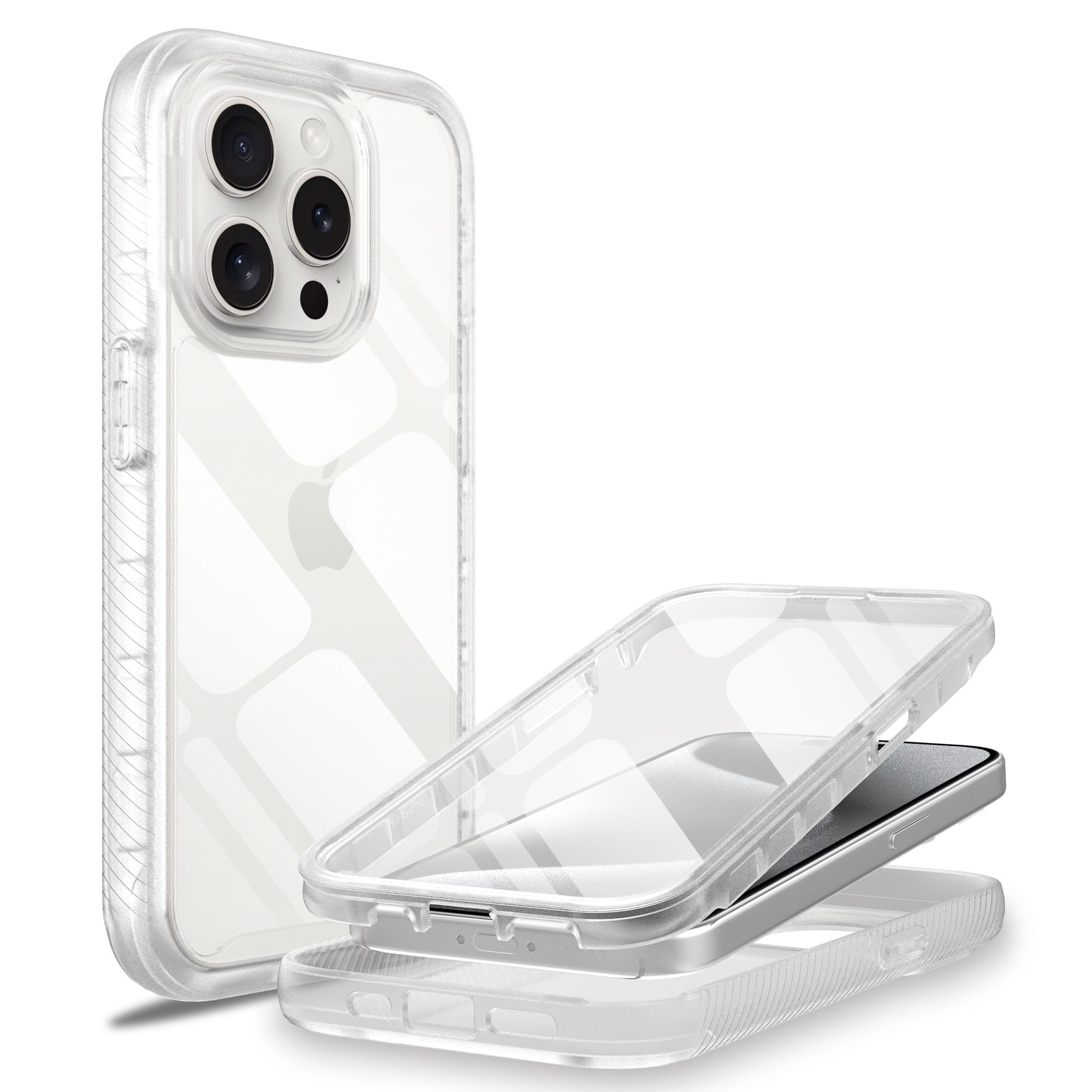 iPhone 15 Pro Full Protection Case Transparant