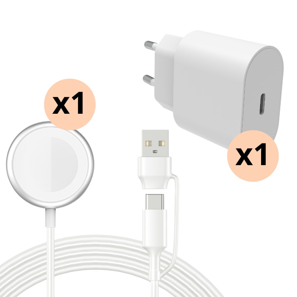 Volledige Apple Watch-lader - 1m kabel & adapter - Smartline