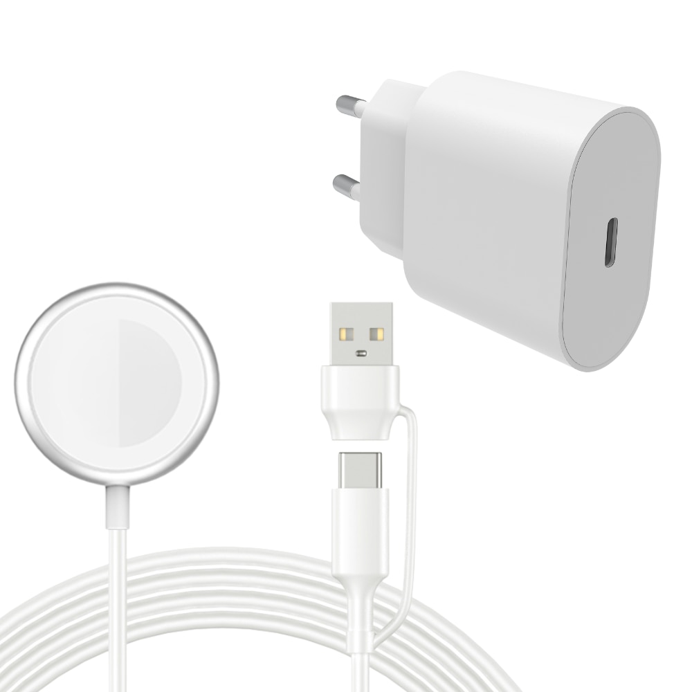 Volledige Apple Watch-lader - 1m kabel & adapter - Smartline