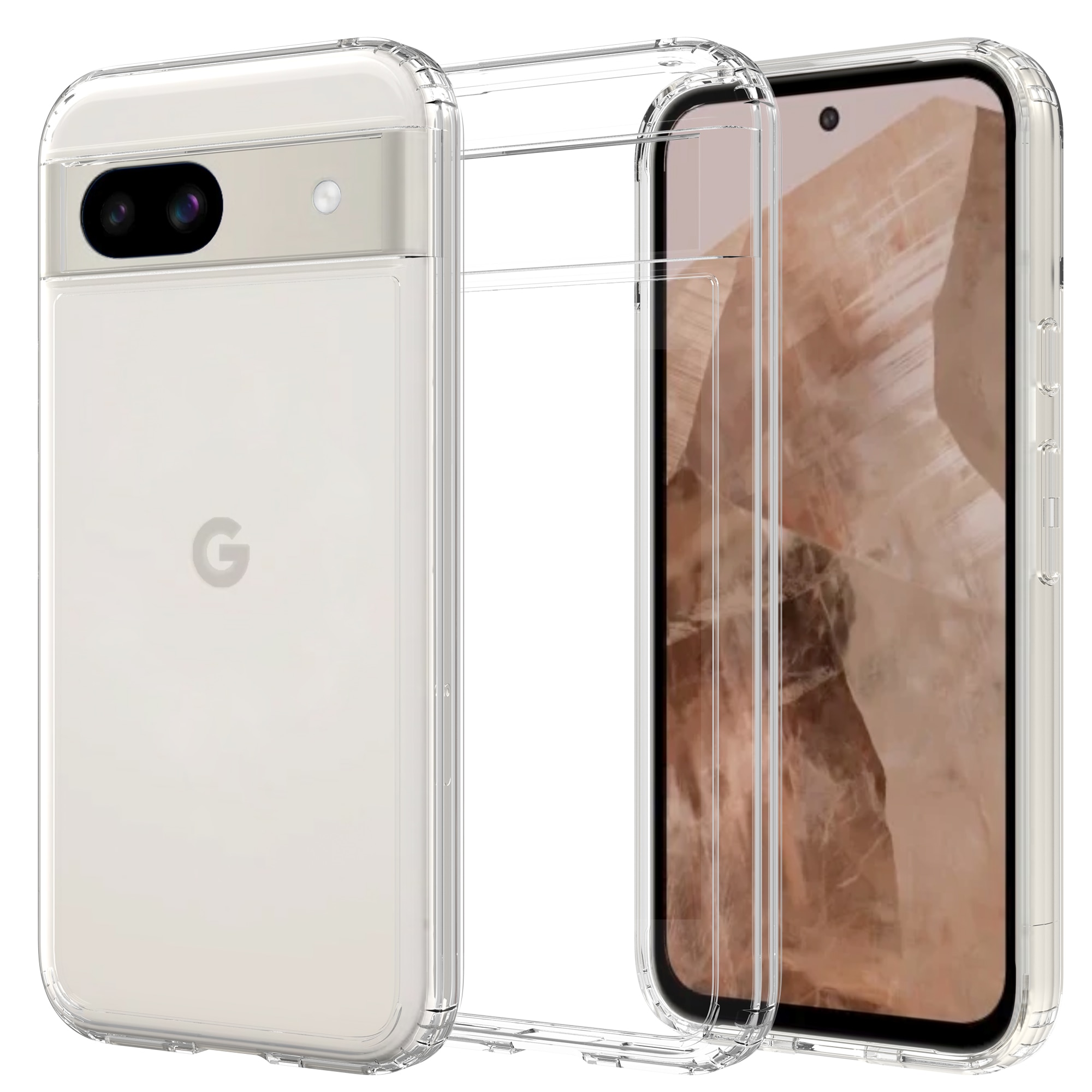 Crystal Hybrid Case Google Pixel 8a transparant