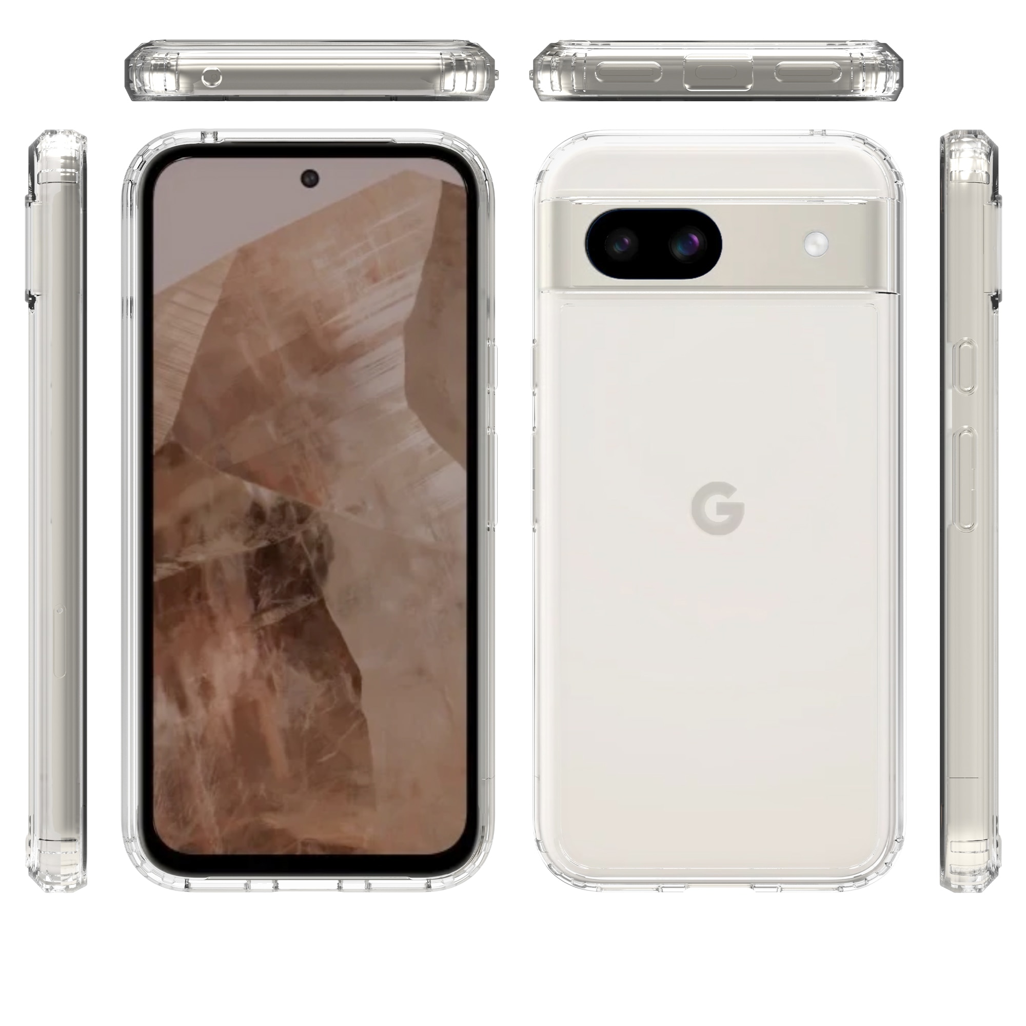 Crystal Hybrid Case Google Pixel 8a transparant