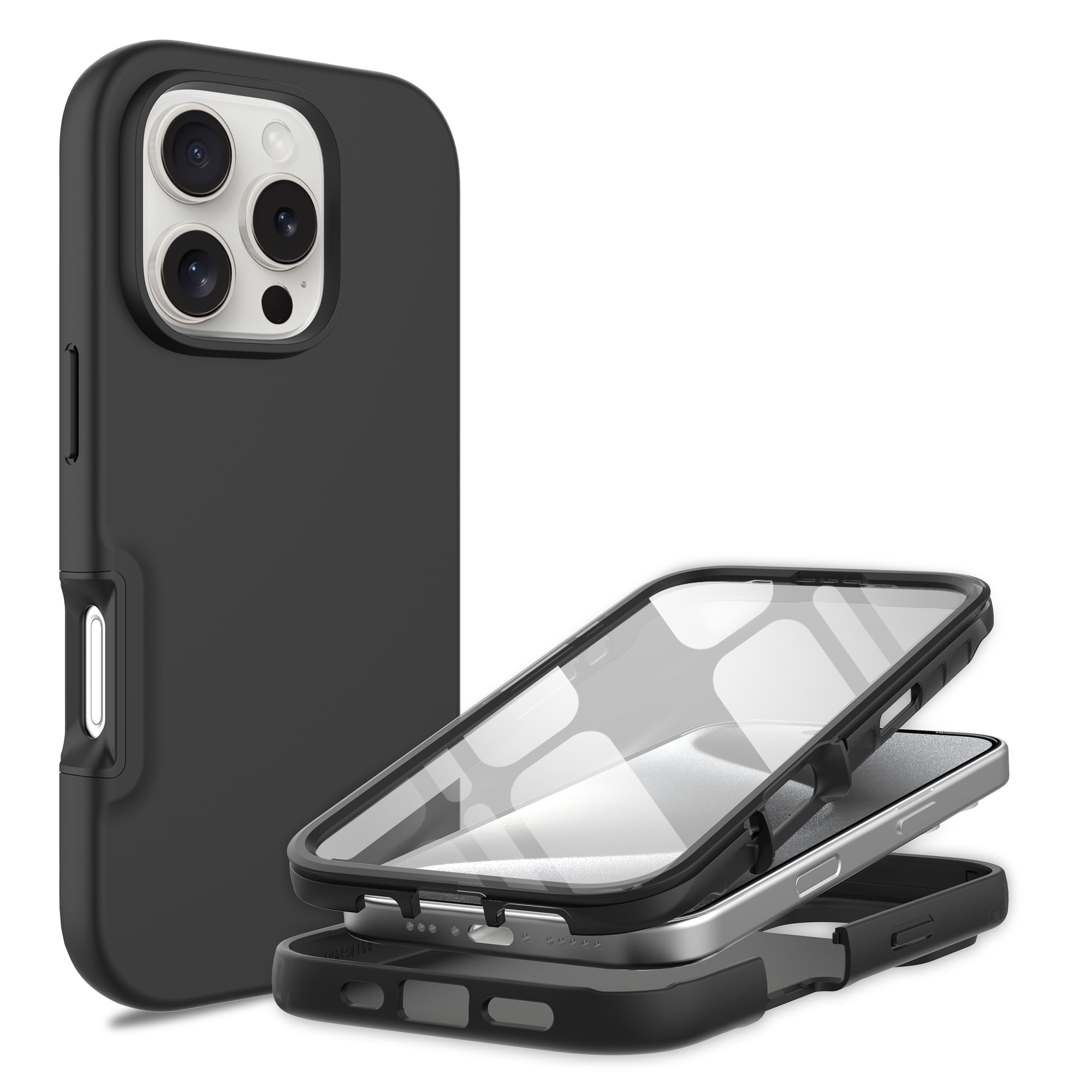 iPhone 16 Pro Full Protection Case zwart