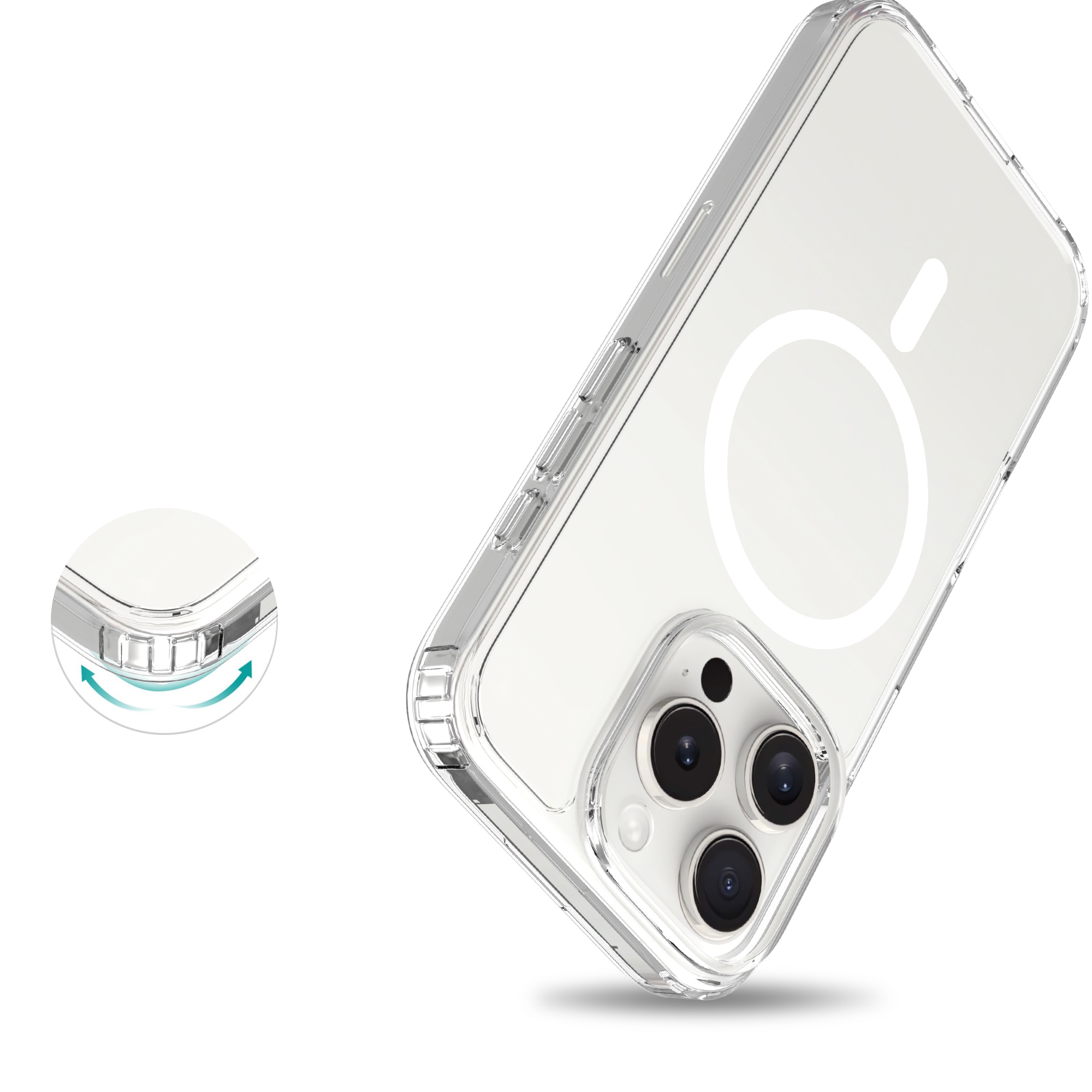 Hybridcase MagSafe iPhone 16 Pro Max transparant