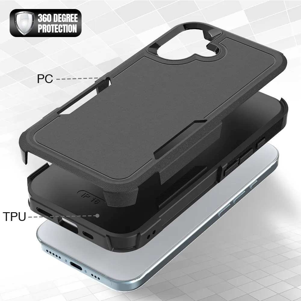 iPhone 16 Off-road Hybridcase zwart