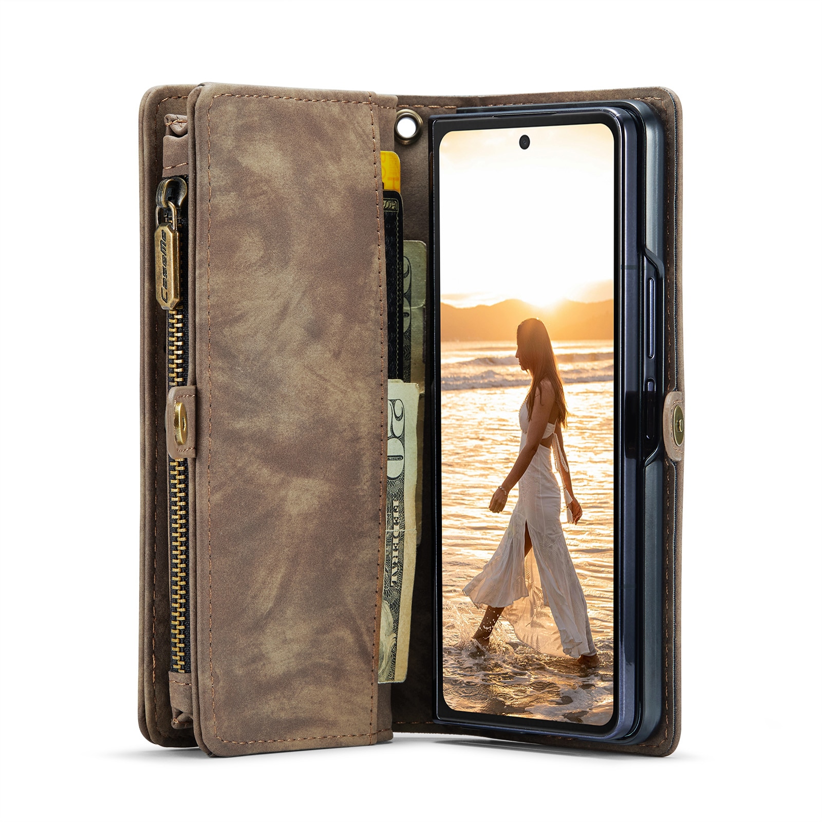 Multi-slot hoesje Samsung Galaxy Z Fold 6 bruin