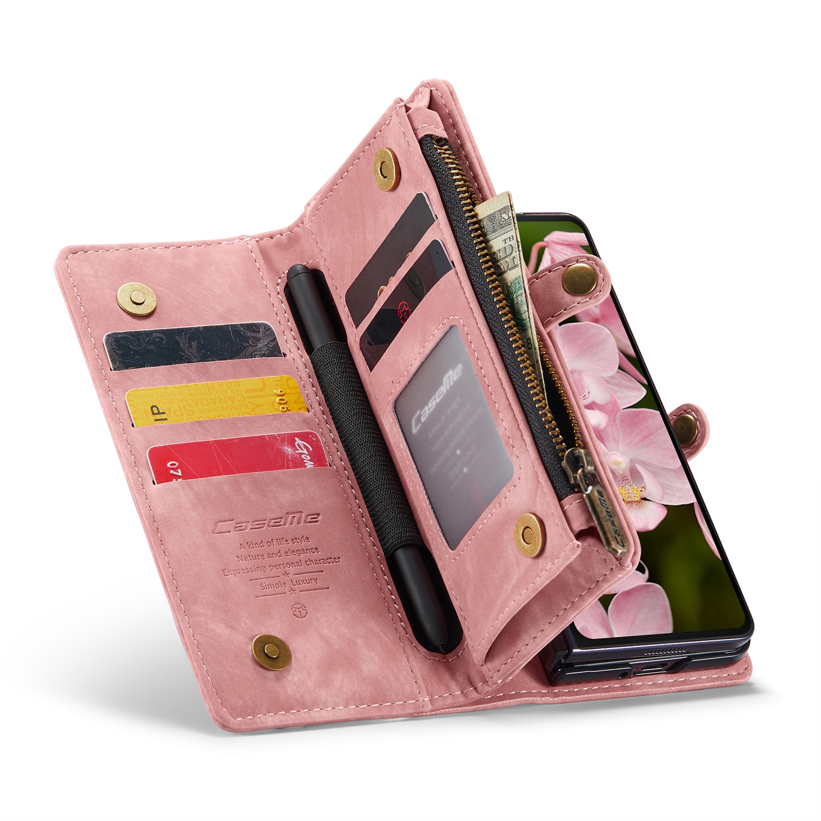 Multi-slot hoesje Samsung Galaxy Z Fold 6 roze