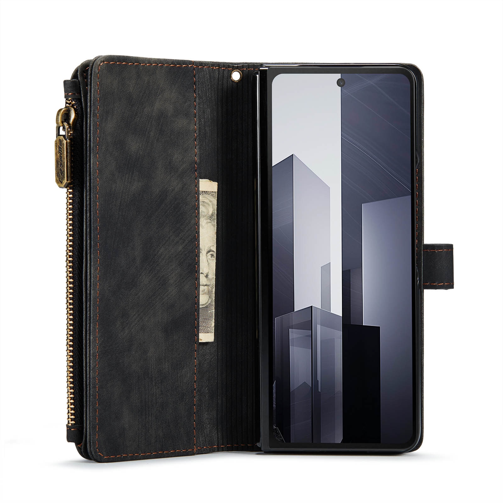 Bookcover hoesje Rits Samsung Galaxy Z Fold 6 zwart