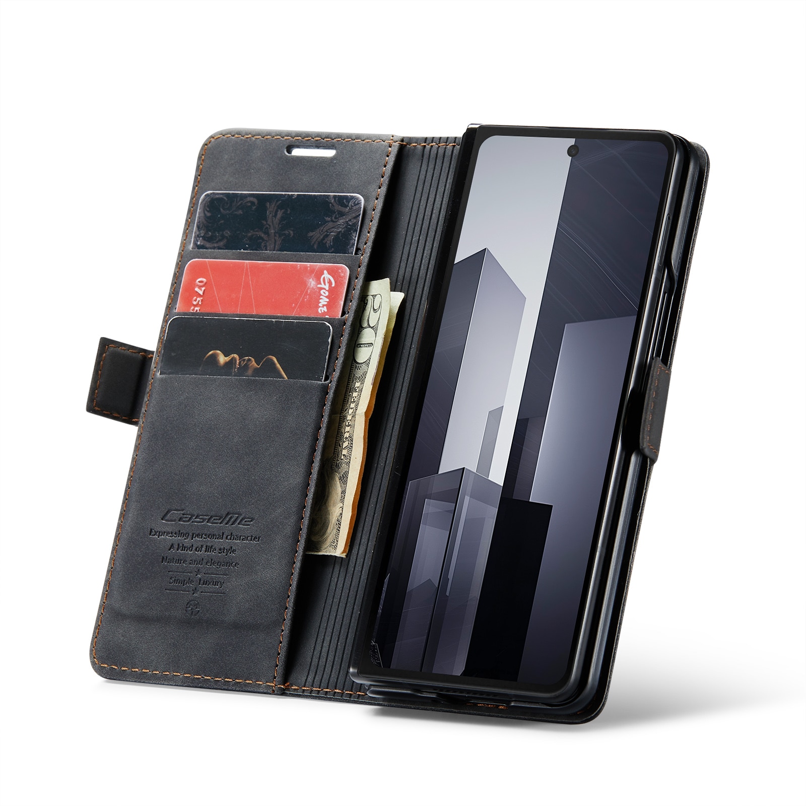 Slim Bookcover hoesje Samsung Galaxy Z Fold 6 zwart