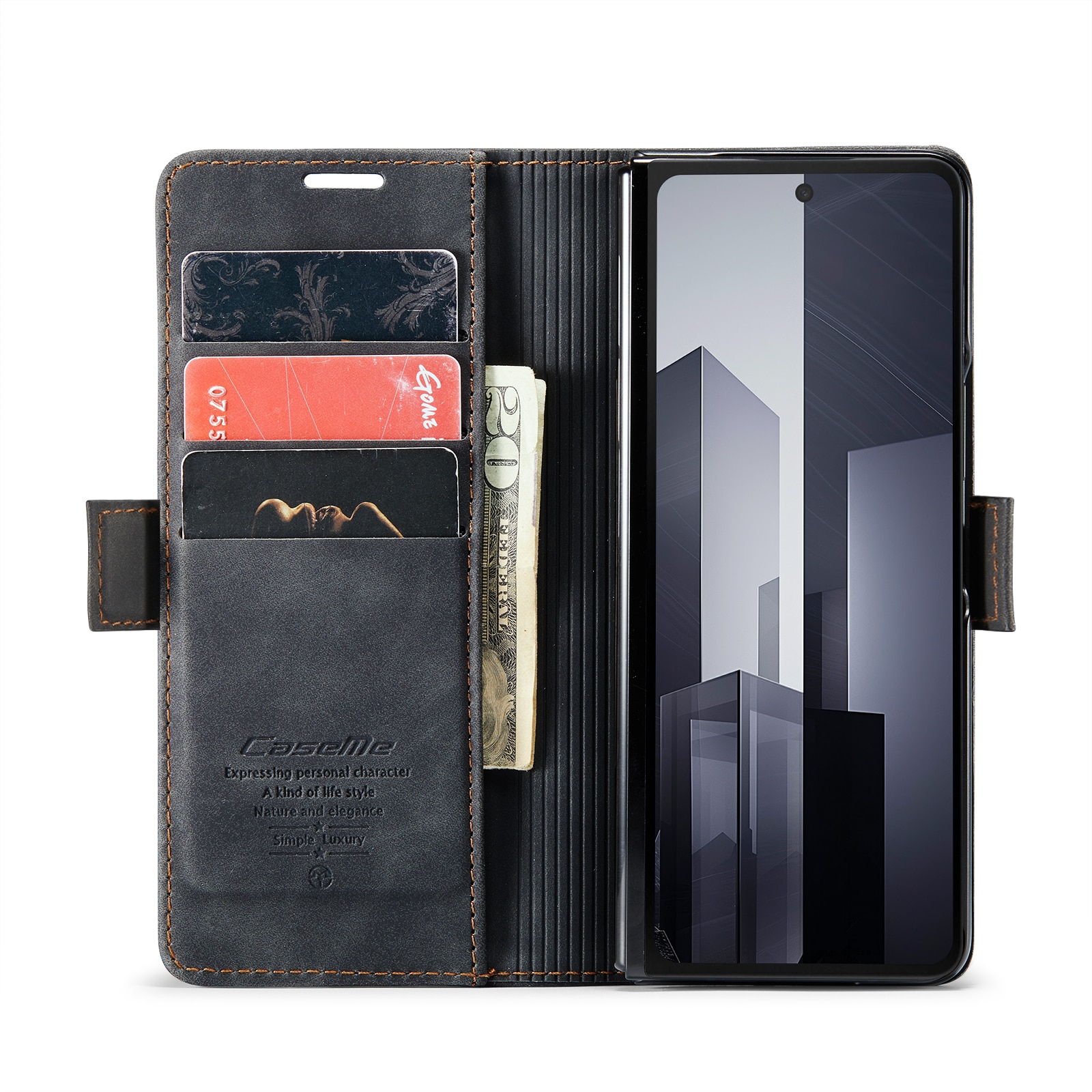 Slim Bookcover hoesje Samsung Galaxy Z Fold 6 zwart