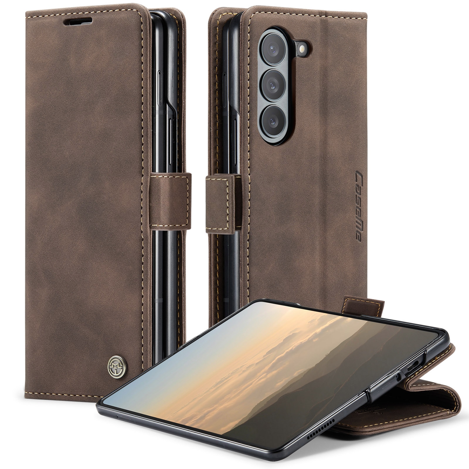 Slim Bookcover hoesje Samsung Galaxy Z Fold 6 bruin