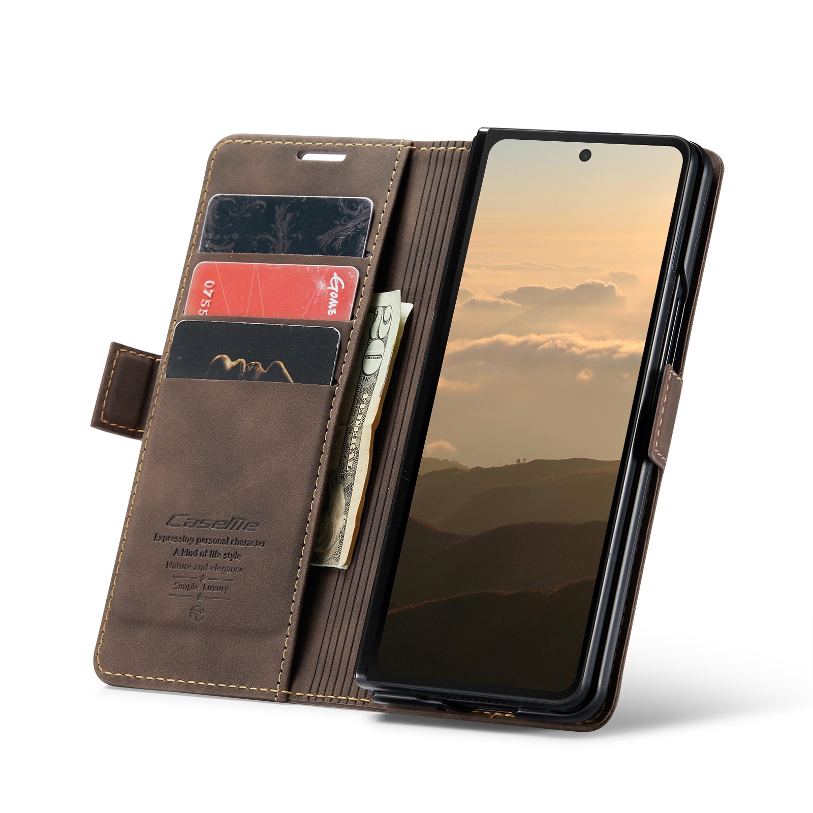 Slim Bookcover hoesje Samsung Galaxy Z Fold 6 bruin