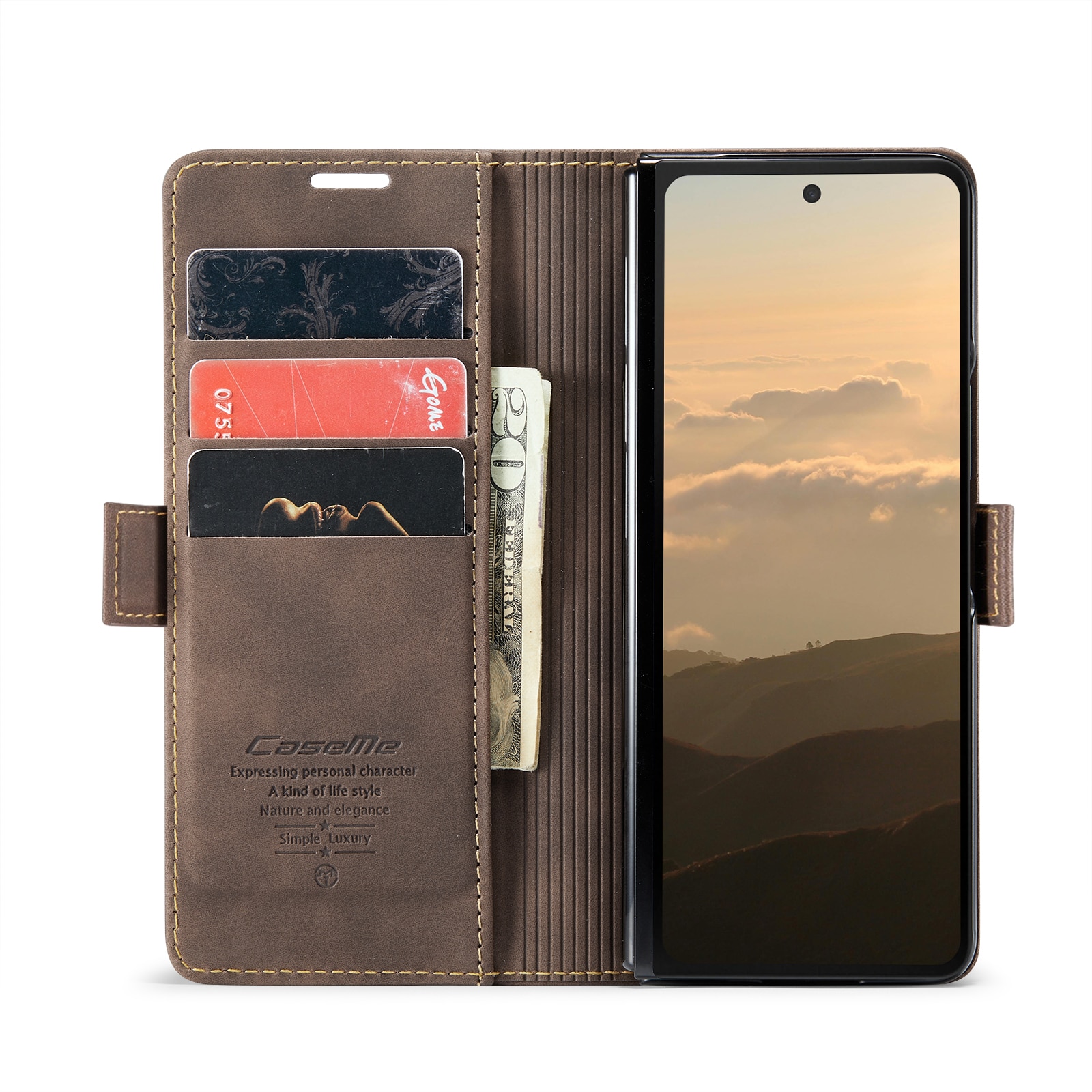 Slim Bookcover hoesje Samsung Galaxy Z Fold 6 bruin