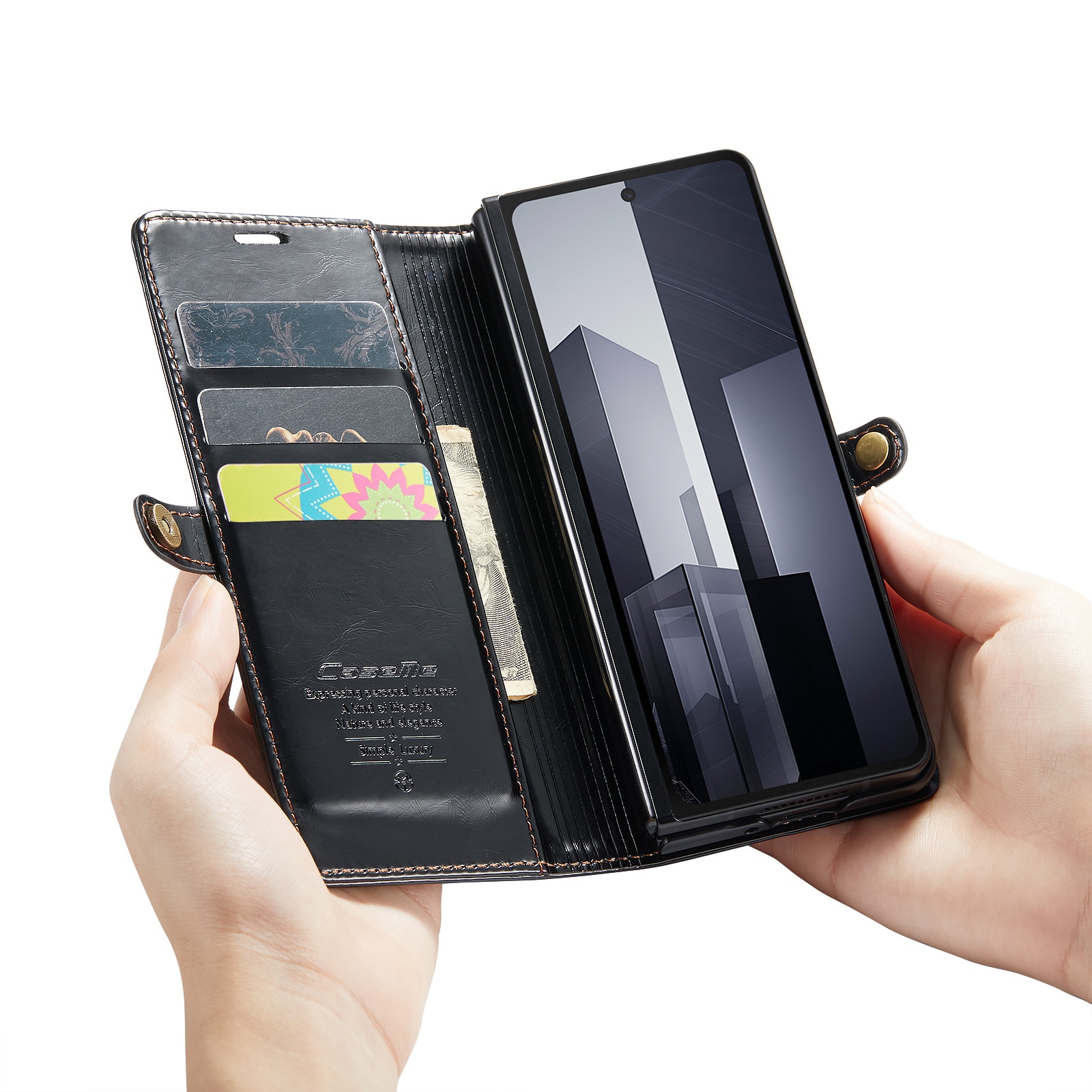 Kunstleren hoesje Samsung Galaxy Z Fold 6 zwart