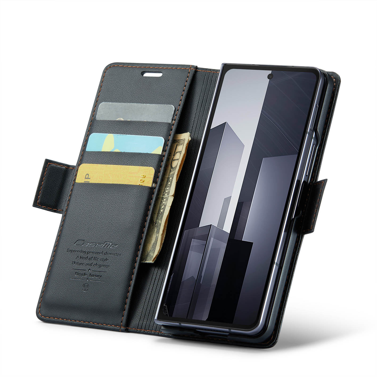 RFID blocking Slim Bookcover hoesje Samsung Galaxy Z Fold 6 zwart