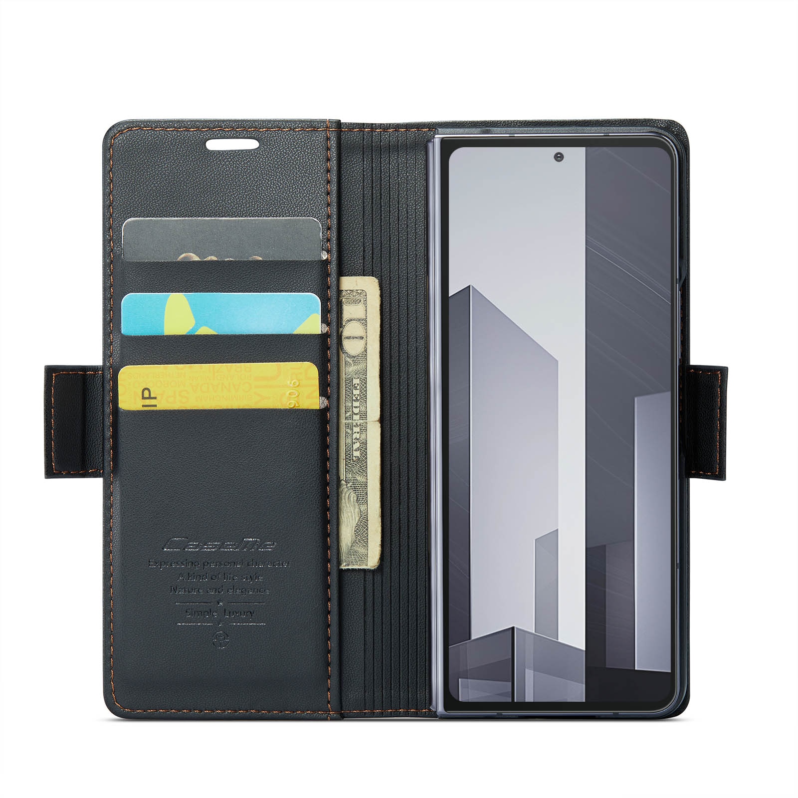 RFID blocking Slim Bookcover hoesje Samsung Galaxy Z Fold 6 zwart