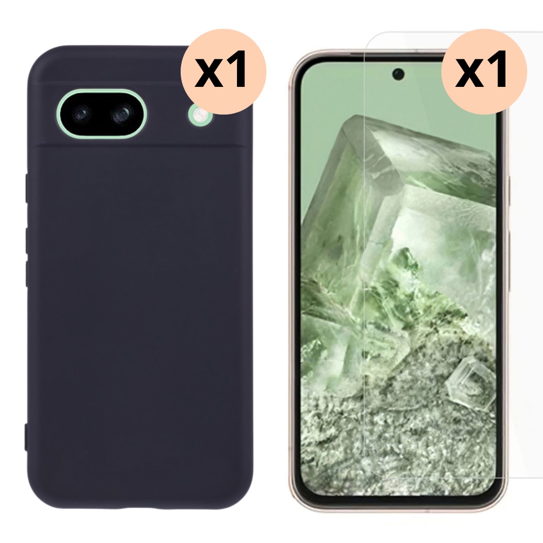 Google Pixel 8a Set TPU-hoesje en Screenprotector