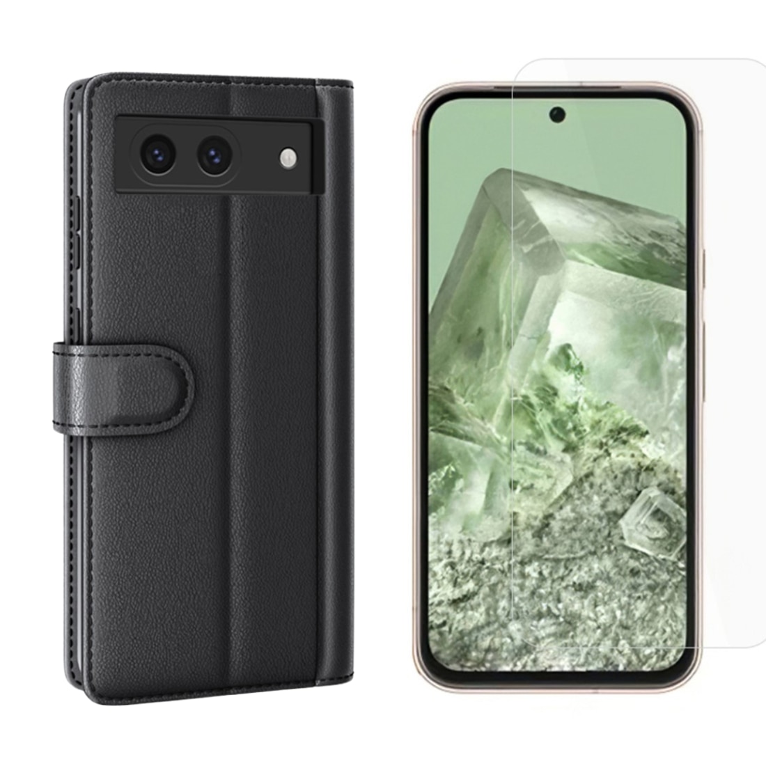 Google Pixel 8a Set van Bookcover hoesje en Screenprotector