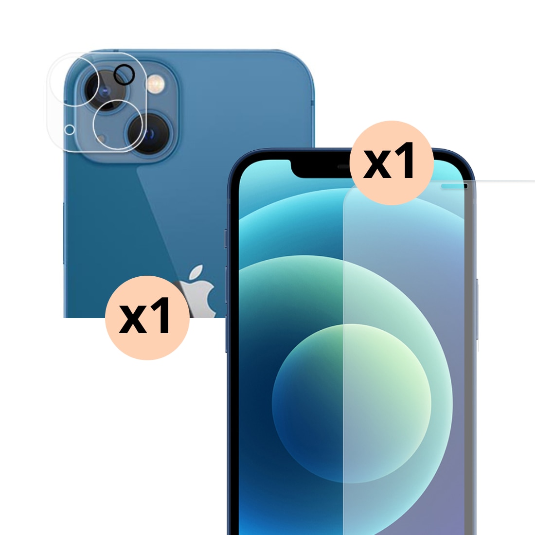iPhone 14 Camera Protector en Screenprotector Gehard Glas
